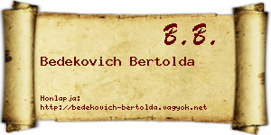 Bedekovich Bertolda névjegykártya